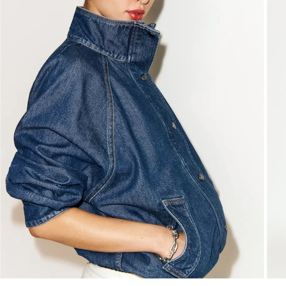 Reformation Mette Lived-In denim bomber jacket